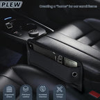 2-Pack Car Seat Gap Filler Organizer - Upgraded Anti-Slip Strap Design - Premium Leather Side Console Pocket - Prevent Phone Falling - (0.2”-1.2" Gaps),Clever Gifts For SUV, Truck & Sedan, Black