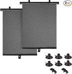 2PCS Car Window Shades for Baby, 17.71"×19.68" Retractable Car Shades for Side Window with Suction Cups,UV Rays Glare Protection Roller Sunshade Visor for Baby, Kids, Pets, Passengers