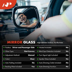 A-Premium 2-PC Driver and Passenger Side Non-Heated Mirror Glass with Backing Plate Compatible with Chevrolet Silverado 1500 Classic, Tahoe, Avalanche 2500 & GMC Sierra 3500, Yukon & Cadillac Escalade