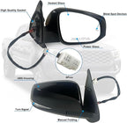 Right Passenger side Mirror Fits 2016-2022 Toyota Tacoma With Power Glass, Heated, Turn Signal, Blind Spot Detection and Manual Folding Match to Midnight Black Metallic Replace TO1320350 (8Pins)