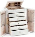 Dajasan Large Jewelry Organizer Box, Jewelry Boxes for Women Girls, 6-Tier Jewelry Storage Organizer with Mirror for Necklace