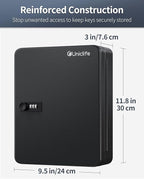 Uniclife 100 Position Key Cabinet with Combination Lock Resettable Black Digital Security Storage Box Steel Key Organizer wit