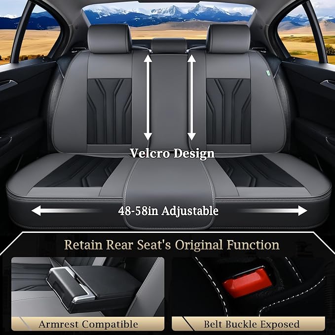 FLORICH Rear Seat Covers Leather Car Seat Covers Waterproof Back Seat Cover Automotive Seat Covers Universal Seat Cushion Pro