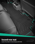 Car Floor Mats for Honda Odyssey: 2018-2026 Cargo Liner, Mini Passenger Van Accessories, All Weather 1st 2nd 3rd Row Rubber Floor Trunk Carpet for Odyssey 2018 2019 2020 2021 2022 2023 2024 2025 2026