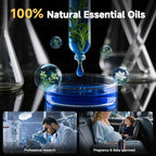 Smart Car Air Freshener with Star Light & 50ml Diffusers Oil Refills, Auto On/Off Aroma Diffuser, 3 Adjustable Mist Modes Rec