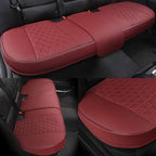 Black Panther Luxury PU Leather Rear Car Seat Cover Adjustable Length (49-55'') Back Seat Protector Fits 90% Vehicles (Sedan 