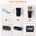 INCLY 12 Pack Pegboard Bins & Cups with Hooks, Peg Board Organizer Accessories Assortment Kit, Peg Board Tools Accessory Stor