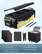 Oasser Trunk Organizer with Cooler Bag 95L, Bearing 110lb No Deformation, Collapsible with Multi Compartments, 20L Removable