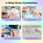 HIIXHC 2Pcs Car Picture Holder, Colored Car Visor Photo Clip, Magnetic Car Sun Visor Picture Holder for 3" Photos, Car Photo Holder, Car Visor Photo Frame for Car Accessories Interior Decor