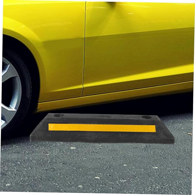 Guide Stopper Garage Car Stop Indicator Reflective Film Pre-drilled Compact for Driveway Use Tire Stops for Garage Floor
