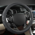 GIANT PANDA Microfiber Leather Steering Wheel Cover for Honda Accord,Civic,CR-V,HR-V,Pilot(Black-Standard Size)