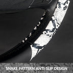 ZHOL Snake Skin Steering Wheel Cover, Universal 14.5-15 inch Breathable Microfiber Leather Anti-Slip Car Steering Wheel Prote