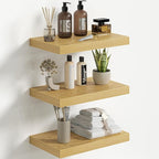 Fun Memories Floating Shelves for Wall 16 Inch Set of 3, Farmhouse Floating Shelves with Invisible Heavy Duty Bracket, 10 Inc