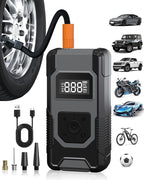 Tire Inflator Portable Air Compressor - 4X Faster Inflation Cordless Mini Air Pump with Digital Pressure Gauge with Digital Pressure Gauge/LED Light Portable Tire Inflator for Car Moto Bike Ball etc