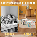 4 Pack Large Clear Storage Organizer Bags with Zipper, Reusable Clear Plastic Bins with Handle Organizer for Playroom Blocks 