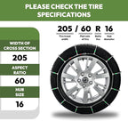 Snow Chains for Car and SUV,Cable Tire Chain,Compatible with Tire Width 195 205 215 225 235 235 MM - Set of 2