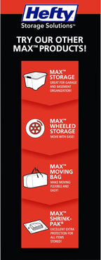 Hefty MAX Shrink-Pak Vacuum Seal Storage Bags for Clothing, Travel, Bedding | Tear-Proof, Dual-Valve Space Saver Compression 