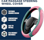 Road Comforts Car Steering Wheel Cover - Microfiber Leather Steering Wheel Wrap Sports 14.5-15 Inch Steering Wheel Cover Non-