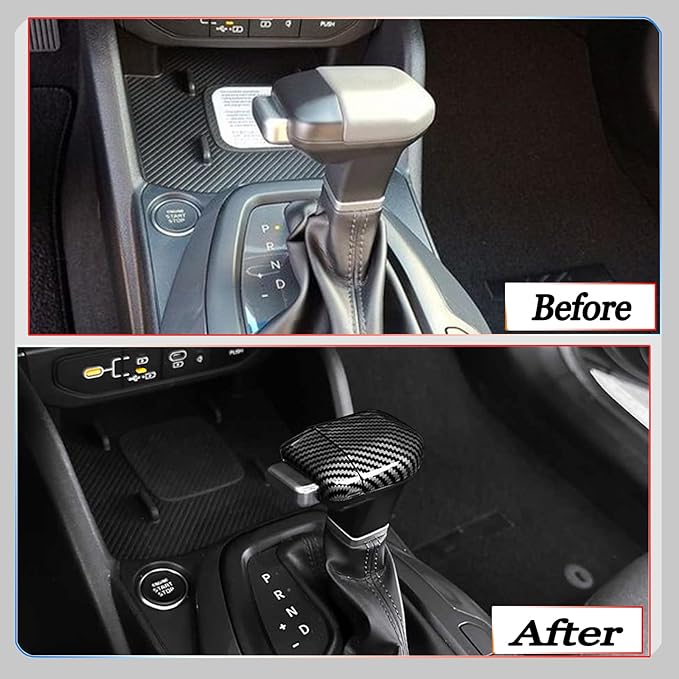 Gear Shift Cover,for 2024-2026 Kia K4/Kia Carnival 2025/k5 2025 /Kia Sorento 2024-2026,Car Center Console Gear Shift Knob Cover Trim Cap - Carbon Fiber