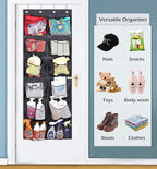 KIMBORA Boots Hanging Shoe Organizer for Closet 12 Extra Large Mesh Pockets Over The Door Shoe Rack for Men Shoes Size 16, Bl