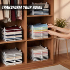 Accenter Tshirt Organizer for Closet Storage,Closet Shelves for Bedroom Storage,Stackable Storage Bins for Home Storage,Sturd