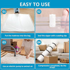 Mattress Vacuum Bag for Queen and Full Size, 78.7x98.4in Space Saver Mattress Vacuum Seal Bag with 4 Straps Dual-Zip Seal Mat