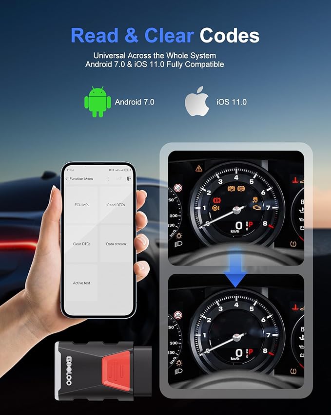 GOOLOO DEEPSCAN DS200 OBD2 Scanner Diagnostic Tool, Bluetooth Wireless All System Diagnostics for iOS & Android,