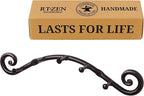 RTZEN Farmhouse Small Key Holder for Wall - Handcrafted Swirl Decorative 5 Key Hooks for Home Entryway - Wrought Iron Wall Mo
