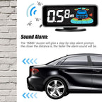 Shkalacar Car Parking Sensors, 8 Sensors Kit Parking Sensors, LCD Distance Display Acoustic Car Reverse Backup System, LED Light Distance Display Warning Buzzer