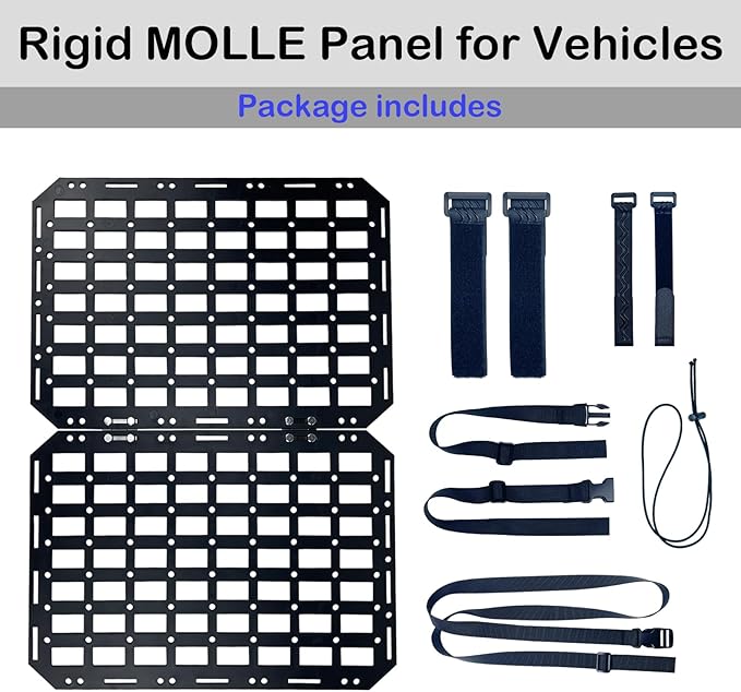 Rigid MOLLE Panel for Truck-Universal Truck Gun Rack Mount Rack Panel for Tactical Gear Accessories,Seat Back Organizer for Cars, SUVs, Pickups, and Trucks