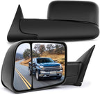 SCITOO Towing Mirrors fit for Dodge for Ram High Perfitmance Exterior Mirrors fit 1998-2002 for Ram 1500 for Ram 2500 for Ram 3500 with Power Controlling Heated Manual Flipping up and Telescoping