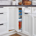 Rev-A-Shelf 2 Tier Pie-Cut Lazy Susan for Corner Base Cabinets, Plastic, 28" Double Shelf Swivel Kitchen Spice and Can Organi