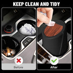 Car Trash Can Bin with Lid - Car Garbage Can Cup Holder - Mini Leakproof Vehicle Garbage Bin with 20pcs Trash Bags-Automotive Organizers and Storage for Front Back Seat Accessories(Wood Grain Lid)