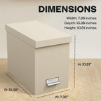 Bigso John Fiberboard Label Frame Desktop File Storage Box - Document Organizer for Important Paperwork - Durable Hanging Fil