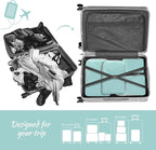 WOOMADA Compression Packing Cubes for Suitcases Travel Essentials 4 Set Expandable Travel Bags Organizer for Luggage(turquois