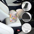 Cute Flowers Floral Car Trash Can Collapsible Garbage Can,Hanging Trash Bag Water Proof with Suitable for Storage for Car Interiors,Home