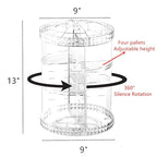 Cq acrylic Rotating Makeup Organizer,Adjustable Spinning Skincare Organizer for Vanity,Countertop,Clear Rotating Perfume Orga