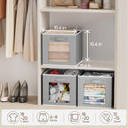Homsorout Storage Cube 11 Inch - Cube Storage Bins with Window, Closet Storage Baskets with Handle, Fabric Bins for Closet, S