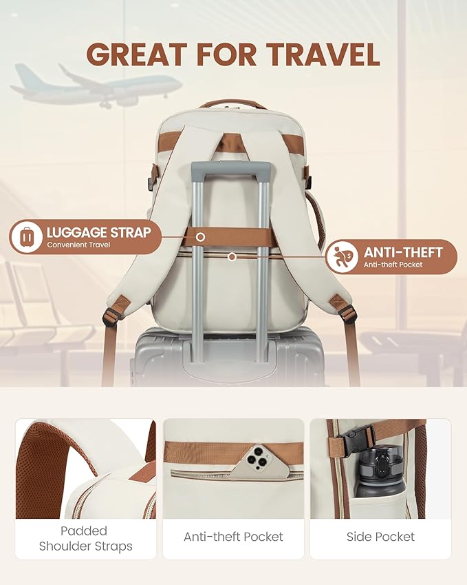LOVEVOOK Travel Backpack for Women & Men 50L,Airline Approved Carry On Backpack Travel Essentials,TSA Carry on Luggage,Waterp