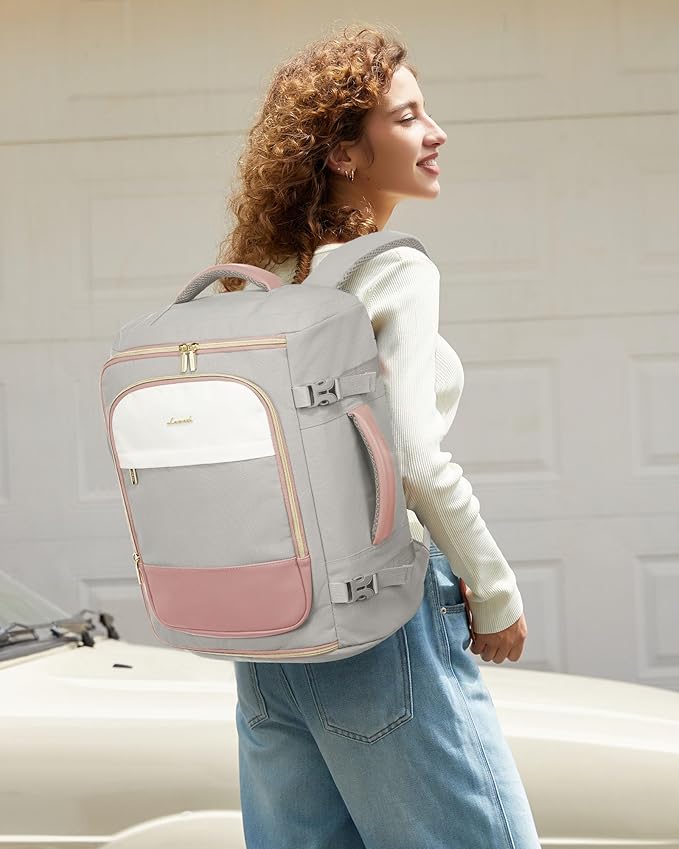 LOVEVOOK Large Travel Backpack for Women, 40L TSA Approved Backpack with 3 Packing Cubes, Personal Item Bag Fits 17" Laptop, 