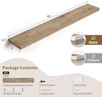 Floating Shelves - 8" Deep Rustic Reclaimed Barnwood Wall Hanging Shelves with Invisible Heavy-Duty Metal Bracket - Wall Moun