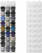 Unjumbly Baseball Hat Rack, 24 Pocket Over-The-Door Hat Organizer with Clear Deep Pockets to Display Baseball Caps Collection