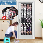 MISSLO 28 Large Pockets Hanging Shoe Organizer Over The Door Shoe Rack for Closet Door Storage Mesh Shoe Holder Hanger for Me