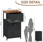 Somdot Dresser for Bedroom with 3 Drawers, Storage Organizer Chest of Drawers with Removable Fabric Bins for Closet Bedside L