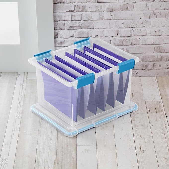 Sterilite 12-Pack Gasket Box, Weather-Resistant Storage Bins with Latching Lids, 32 Quart - Heavy-Duty Organizing Containers 