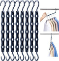 HOUSE DAY 10 Pack Closet Organizers and Storage with 5 Holes for Cascading, Multipurpose, Space Saving Hanger Organizer, Clos