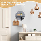 Key Holder for Wall, Key and Mail Holder Organizer with - Key Holder Wall Mount - Round Wooden Rustic Home Decor for Entryway