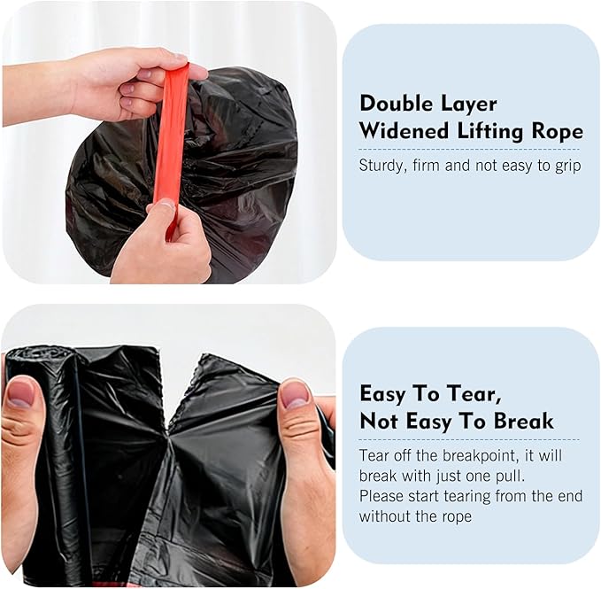 75PCS Car Trash Can Bags, Thicken Small Garbage Bags, 1-2 Gallon Portable Trash Can, Strong Mini Trash Bags, for Car Home Office Kitchen Bathroom Bedroom (Black)
