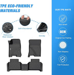 Nilight TPE Floor Mats for Chevy Colorado GMC Canyon Crew Cab 2023 2024 2025 2026,All Weather Custom Fit Heavy Duty Floor Liners