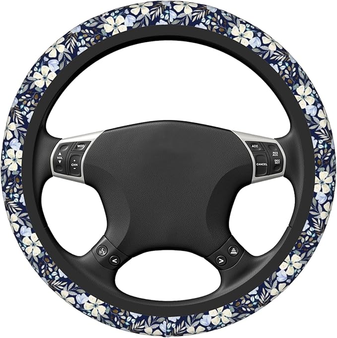 Steering Wheel Cover Universal Fit Car Interior Accessories for Women Men 15 Inch Breathable Anti Slip Odorless Neoprene Stee